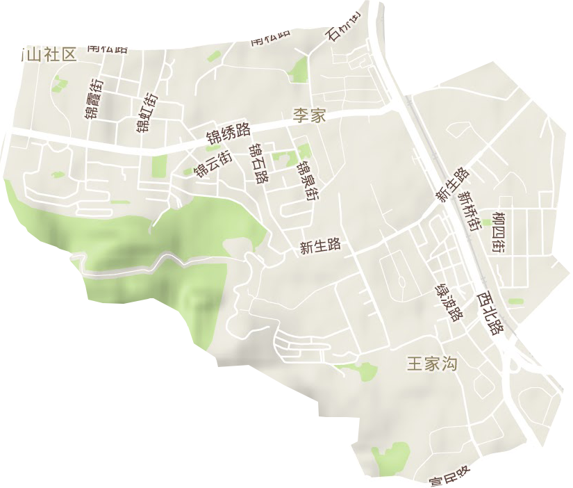李家街道地形图