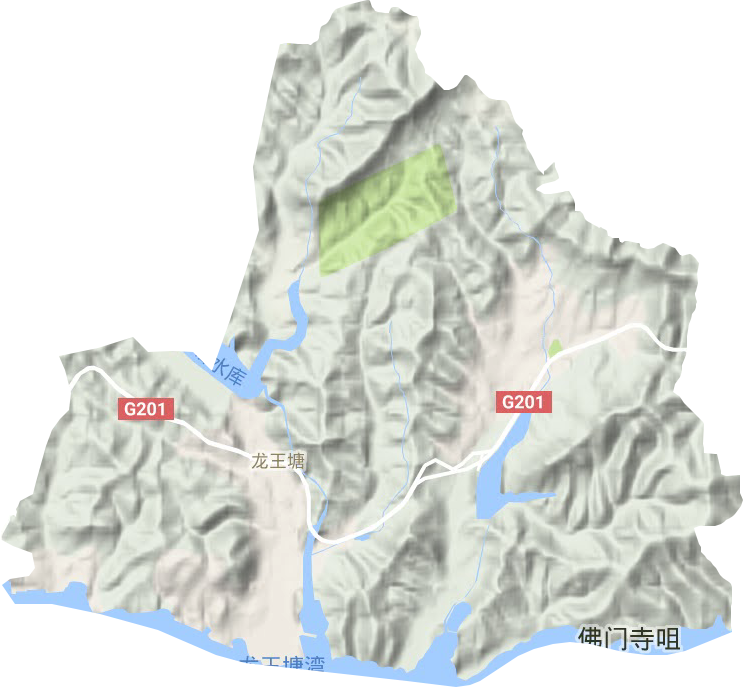 龙王塘街道地形图