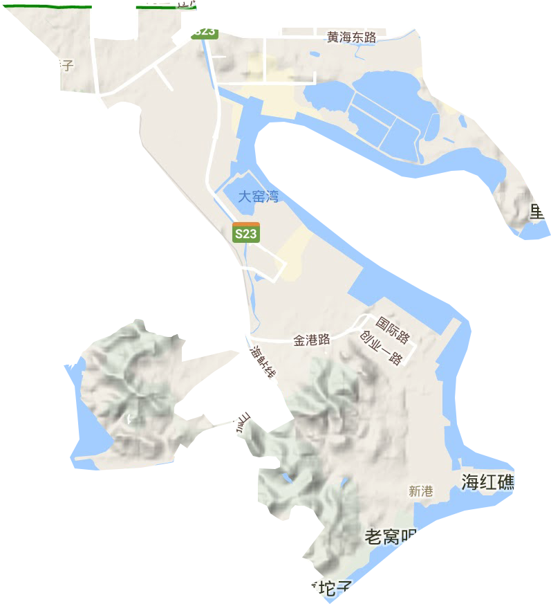 大窑湾街道地形图