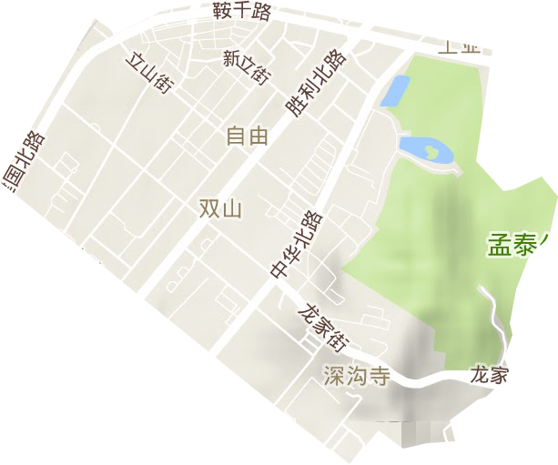 双山街道地形图