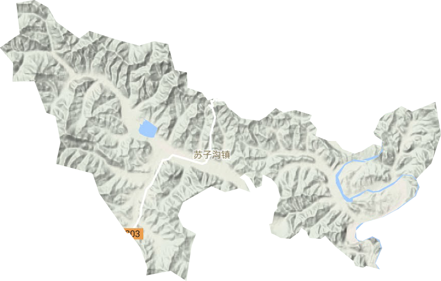 苏子沟镇地形图