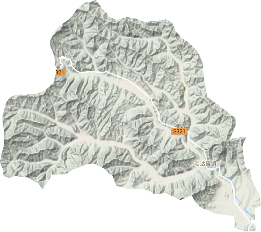 哈达碑镇地形图