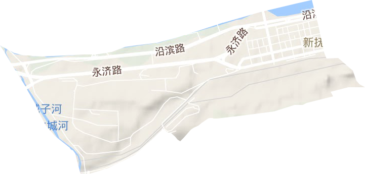 新抚街道地形图