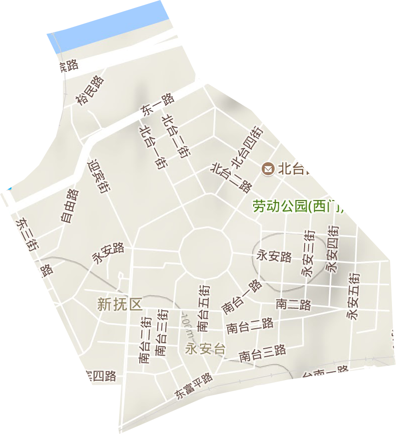 永安台街道地形图