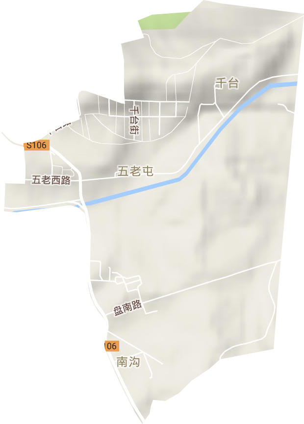 五老屯街道地形图