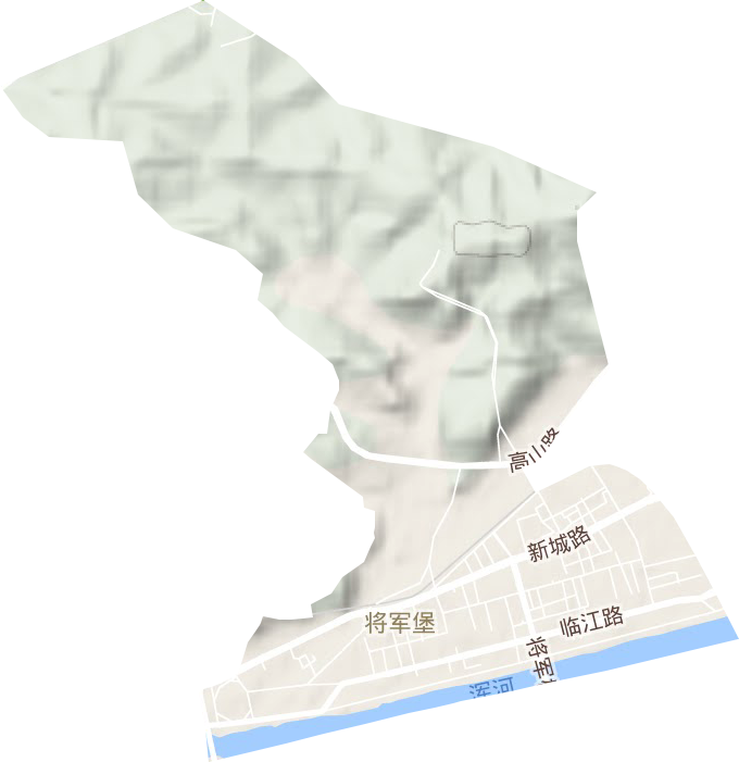 将军堡街道地形图