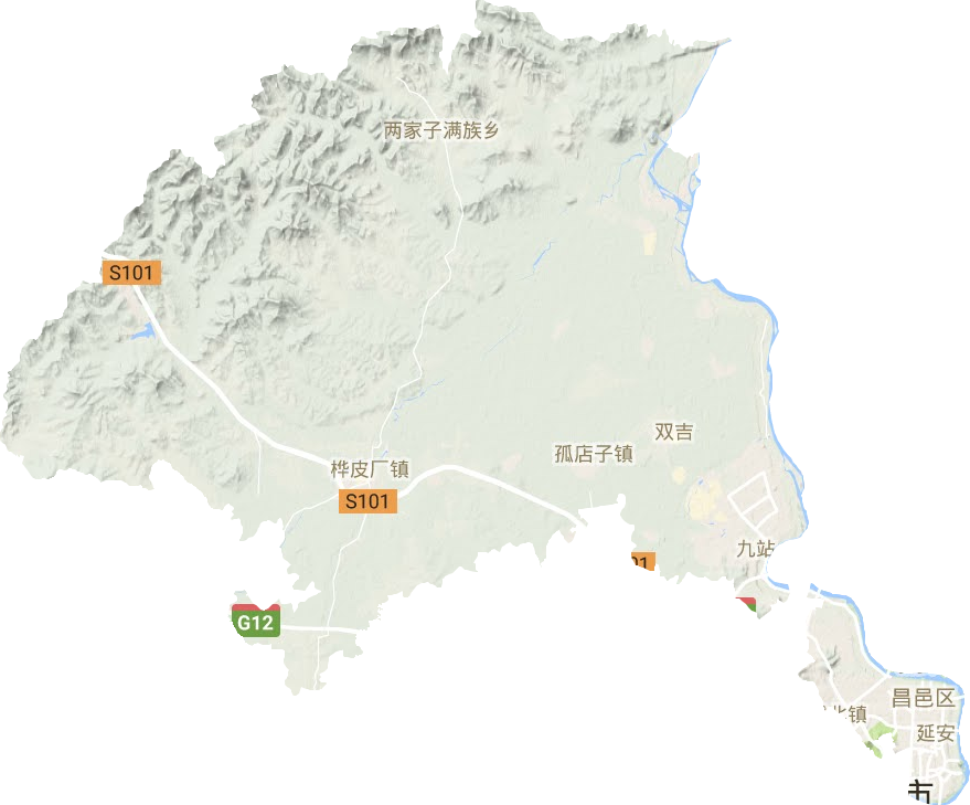 昌邑区地形图