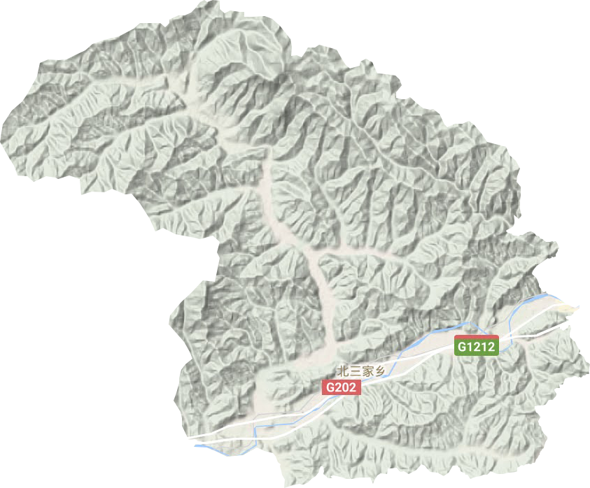北三家乡地形图