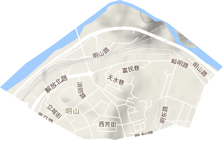 明山街道地形图