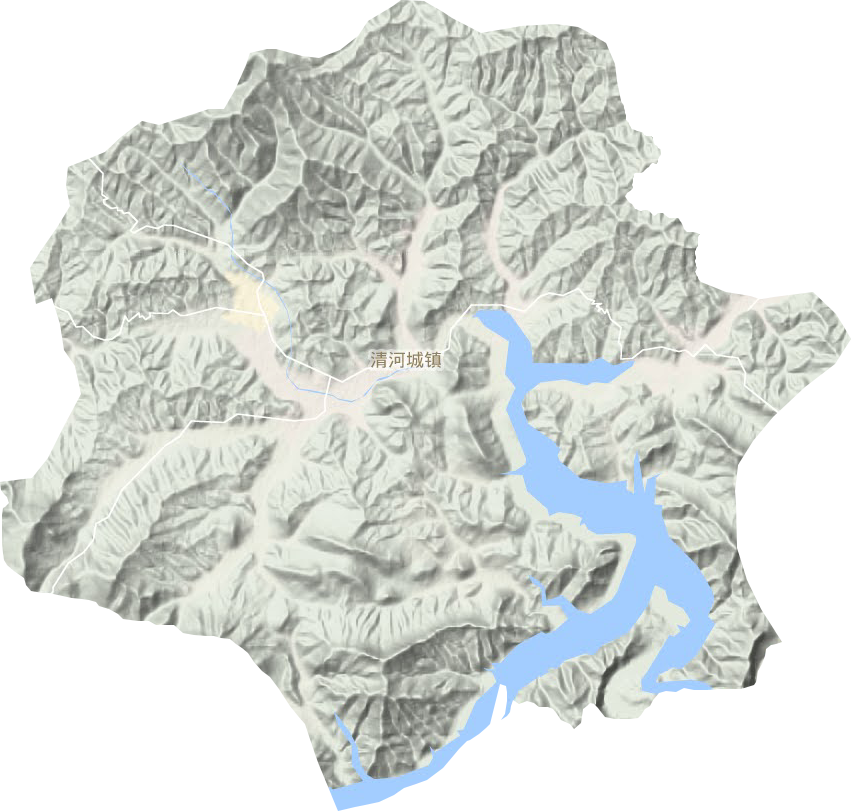 清河城镇地形图