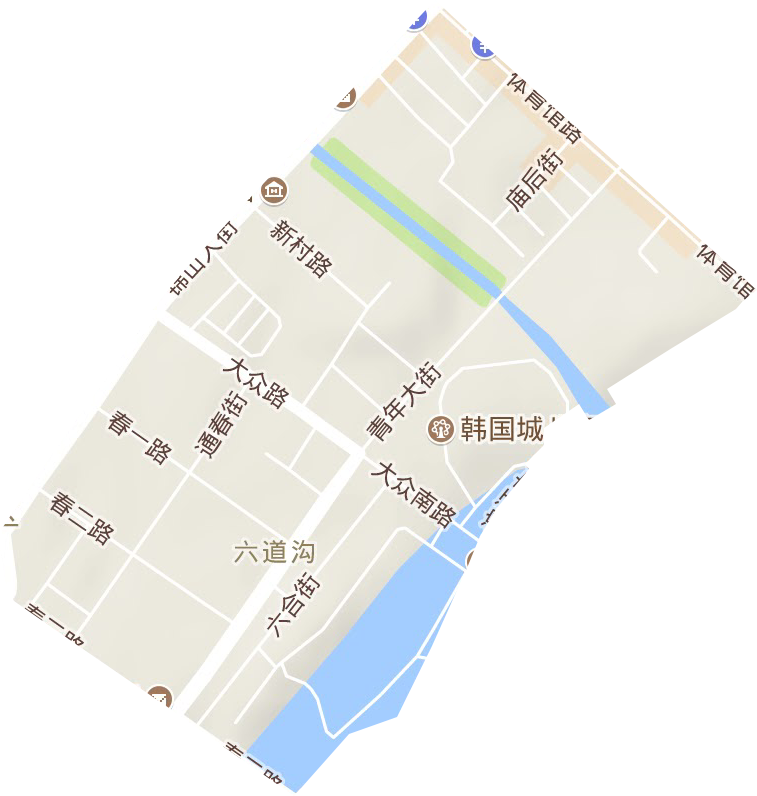六道沟街道地形图