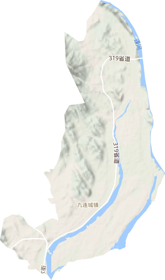 九连城镇地形图