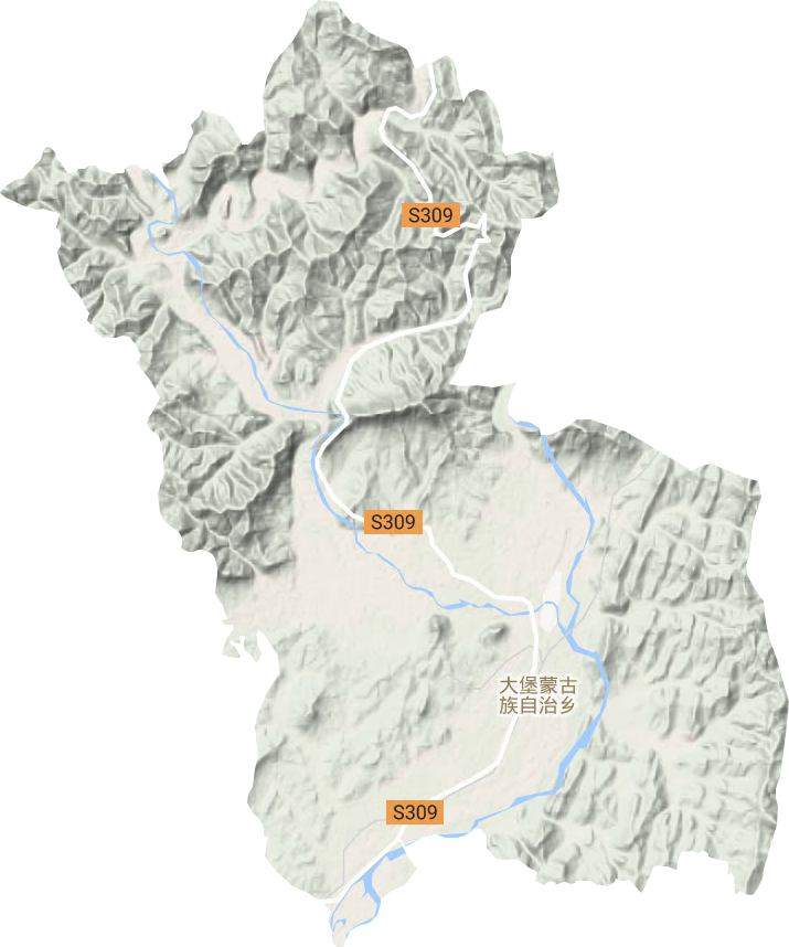 大堡蒙古族乡地形图