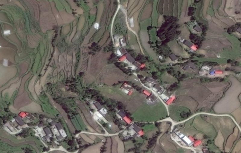 卫星地图高清村庄地图,中国东西南北的村庄都长什么样