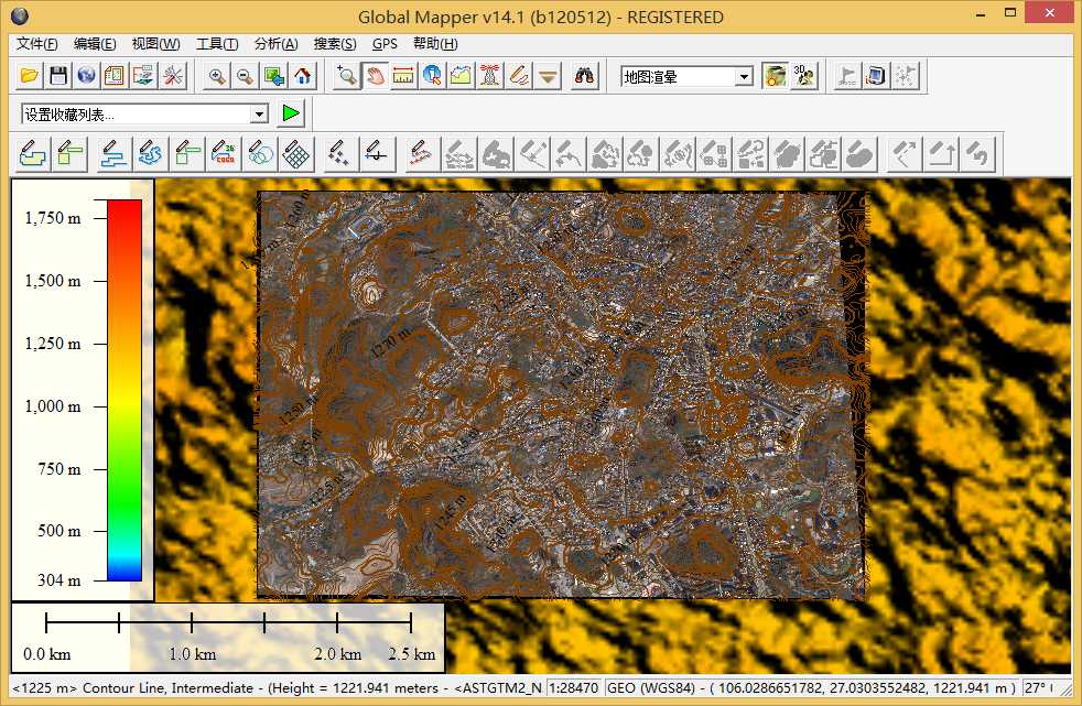 影像等高线下载