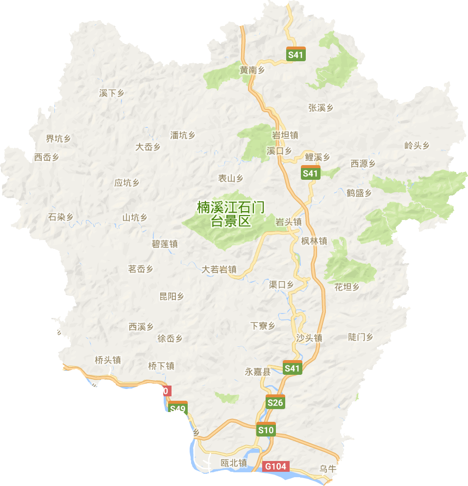 永嘉县各乡镇地图图片