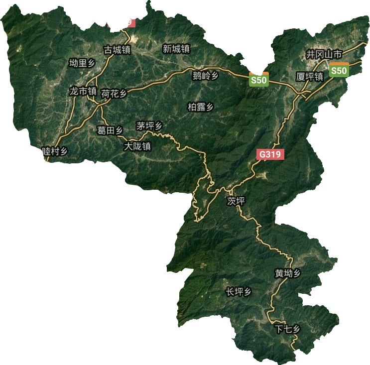 井冈山市高清卫星地图