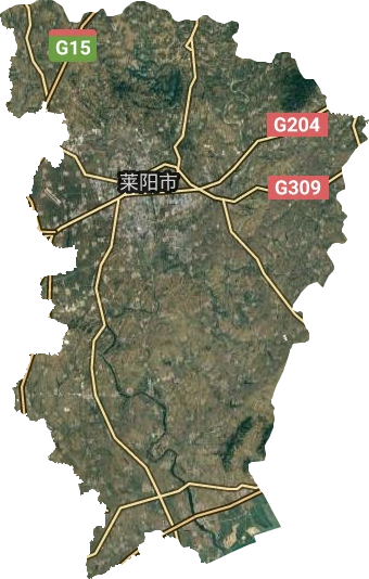 山东莱阳市卫星地图图片