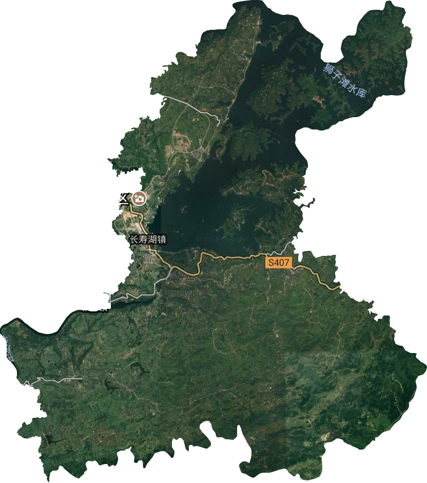 长寿湖卫星地图图片