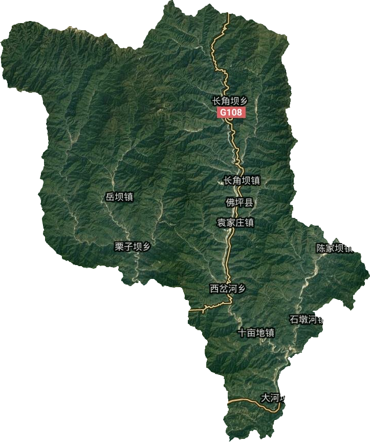 佛坪县卫星地图图片