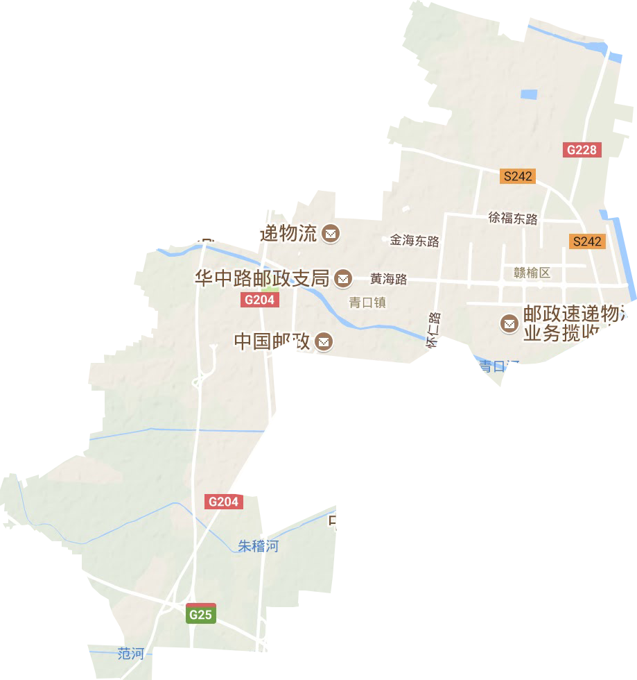 青口镇高清地形地图